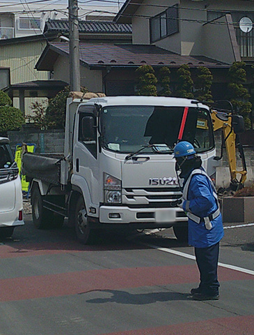 交通誘導警備の様子